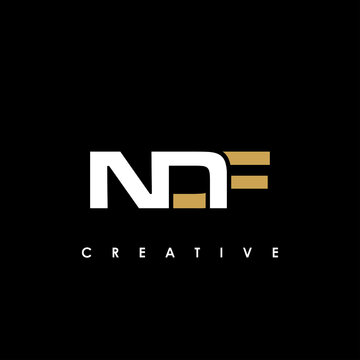NDF Letter Initial Logo Design Template Vector Illustration