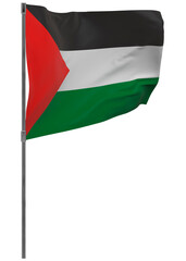 palestine flag on pole isolated