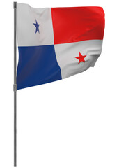 Panama flag on pole isolated