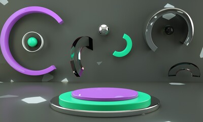 3d abstract background, mock up scene geometry shape podium for product display, 3d illustration.