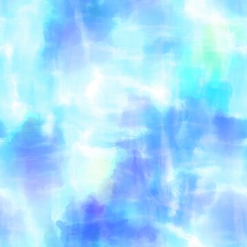 Seamless pastel tie dye swirl graphic motif pattern for print. High quality illustration. Faux cloudy random hippie culture delicate soft funky artistic digitally rendered bright vibrant dye design.