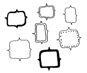 Hand Drawn set of vector frames. Vector EPS 10 illustration