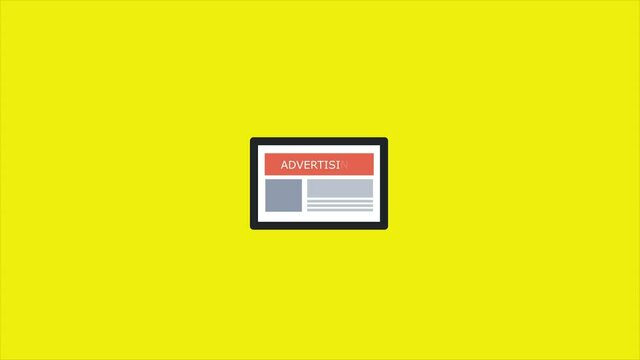Responsive advertising on digital device. Programmatic media technology and digital advertising concept.