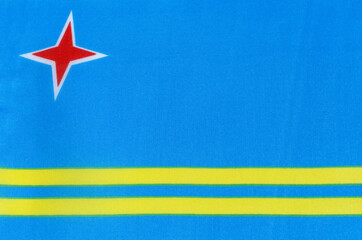 Aruba national flag fabric close-up