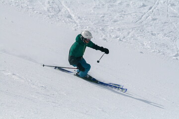 Skier at a ski resort, Sochi, Russia.