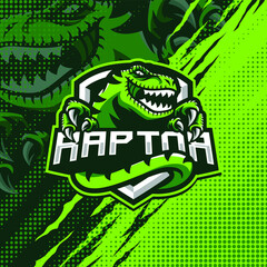 Raptor mascot logo design illustration