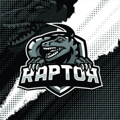 Raptor mascot logo design illustration