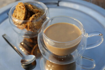 cup of coffee with beans