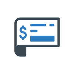 Bank check icon