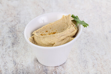Traditional Jewish Hummus with olive oil
