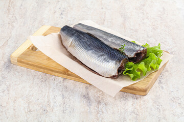 Herring fillet with skin for cooking