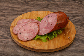 Smoked ham sausage with spices