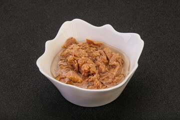 Canned tuna fillet for salad
