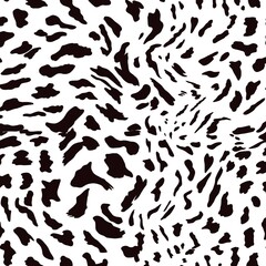 Abstract animal skin leopard seamless pattern design. Jaguar, leopard, cheetah, panther fur. Black and white seamless camouflage background.