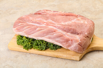 Raw pork loin for cooking