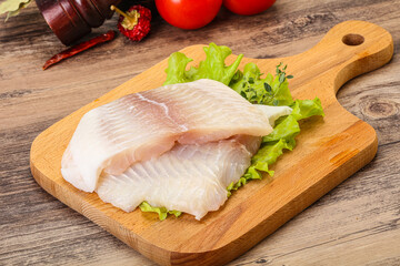 Raw pangasius fillet for cooking