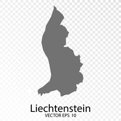  Transparent - High Detailed Grey Map of Liechtenstein. Vector eps10. 