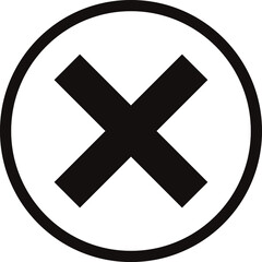 Delete icon. Cross sign in circle - can be used as symbols of wrong, close. 