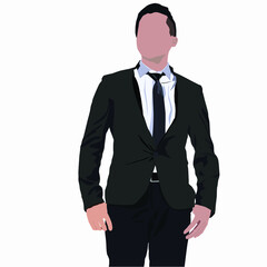 vector image of young businessman standing agains white background - 426958133