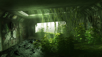 Destroyed underground passage