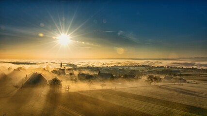 sunrise fog