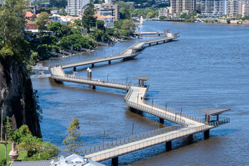 Fototapeta na wymiar New Farm River Walk on the Brisbane River