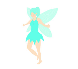 Blue fairy character design illustration