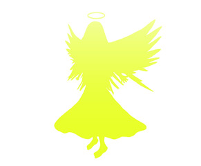 Yellow gradient silhouette of the angelic goddess