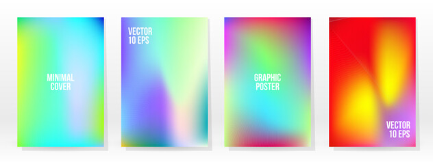 Minimal Poster. Pastel Soft. Rainbow Gradient Set