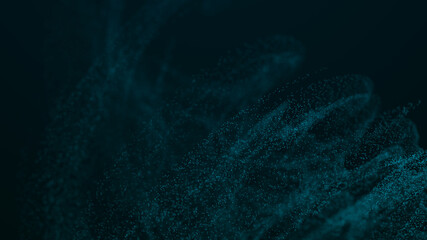 Abstract smooth bright particles. Big data visualization. Digital background. Background for text. 3d rendering