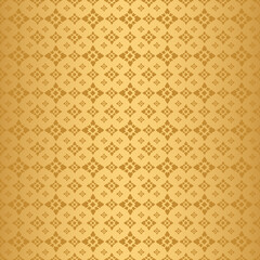 line Thai pattern gold background. vector