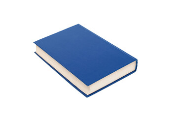 One book blue cover isolated on white background
