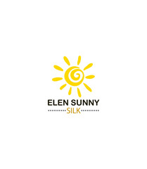 beautiful golden sun logo. name Elena