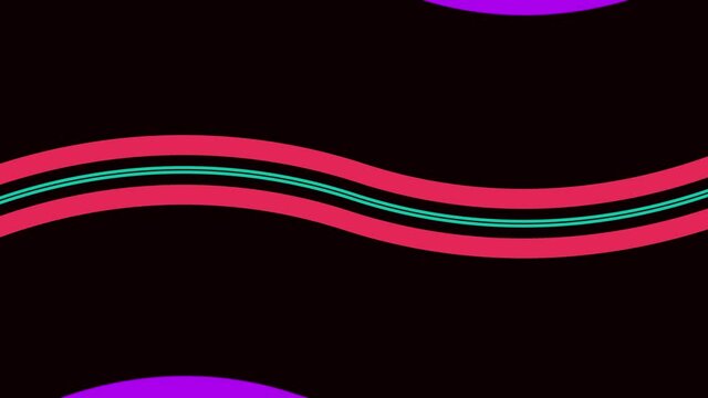 4K Seamless loop Bright modern abstract retro background with multicolored simple moving geometric shapes . Seamless loop