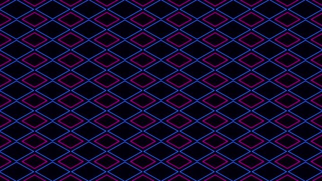 4K video animation of abstract pink and blue color square shape seamless loop motion graphic animation.