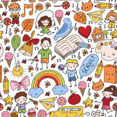 Small children play and grow. Kindergarten. Online education.