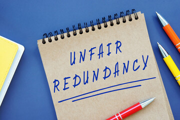  Unfair Redundancy inscription on the piece of paper.