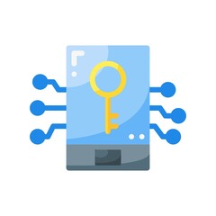 Mobile Security icon in flat style isolated on white background. EPS 10