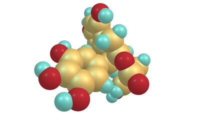 Epigallocatechin gallate molecular structure isolated on white