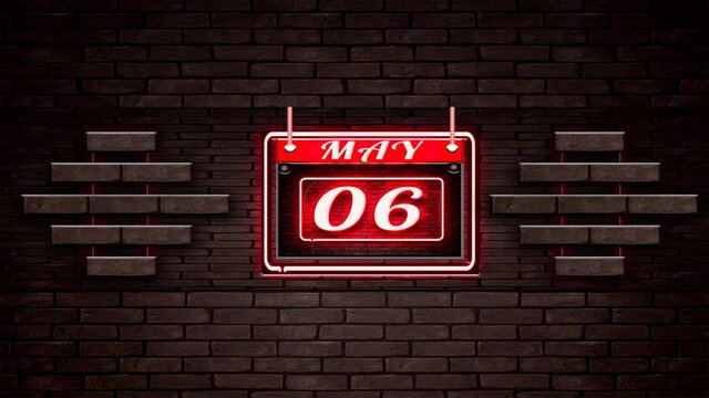 May calendar. all Days of month, calendar on a bricks wall