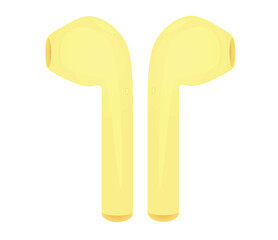 Blue wireless ear phones. vector