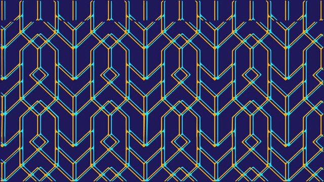 4K Seamless loop Bright modern abstract retro background with multicolored simple moving geometric shapes . Seamless loop