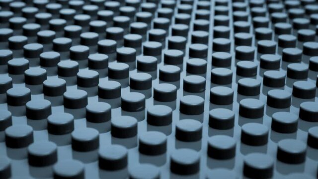 Button background abstract. Plastic plate construction background in perspective view. Useful as abstract background.