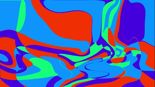 4K Seamless loop Bright modern abstract retro background with multicolored simple moving geometric shapes . Seamless loop