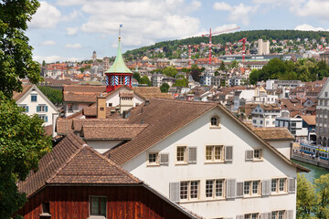 The tiled roofs of Zurich's old town. Switzerland