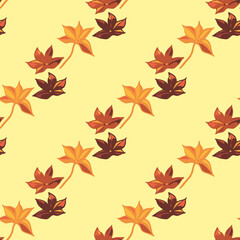 anise stars pattern diagonal brown yellow