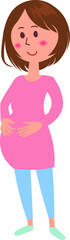 これは妊婦のイラストです。