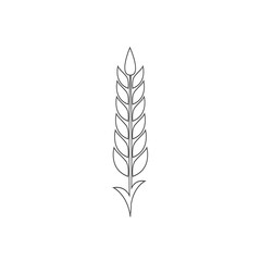 Minimalistic wheat line icon. Simple barley, weat, rice outline logo vector illustration. Linear Wheat isolated on white background. Farm and Bakery symbol