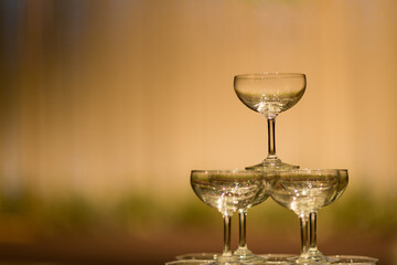 empty wine glass with blur background