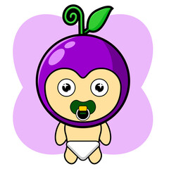 cartoon character illustration
Simple baby grape mascot